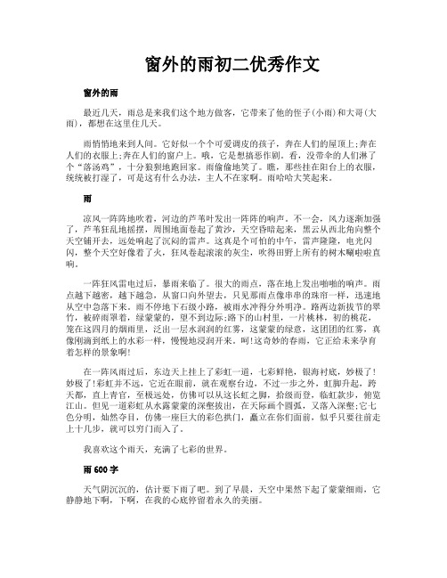 窗外的雨初二优秀作文