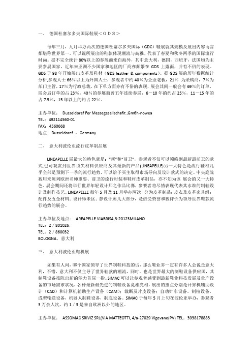 全球10大鞋展