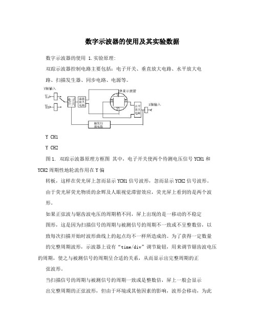 数字示波器的使用及其实验数据