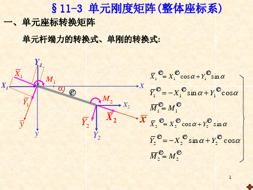 11.3 单元刚度矩阵(整体座标系)