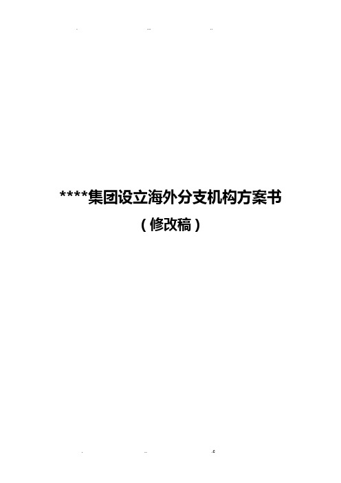 集团公司设立海外分支机构方案书(修改稿)