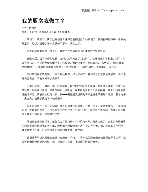 我的厨房我做主？
