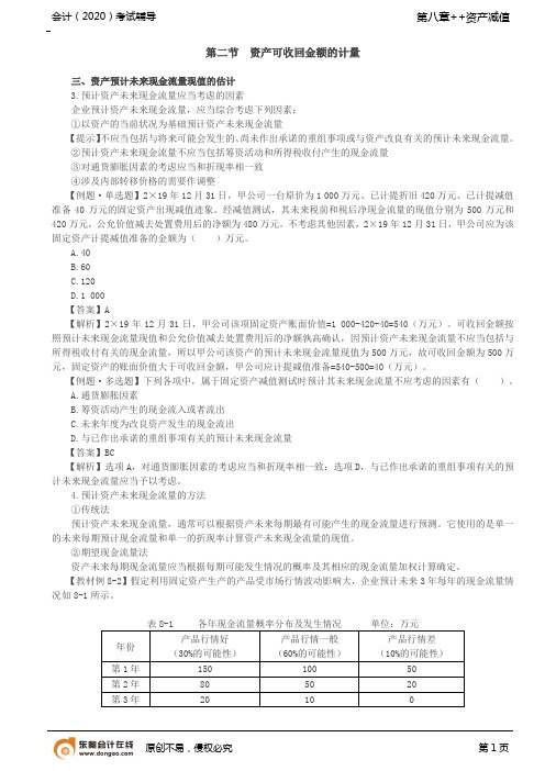第20讲_资产可收回金额的计量(2),资产减值损失的确认与计量