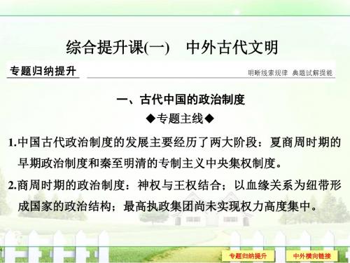 2017届《创新设计》高考历史二轮复习(通史版)综合提升课(一)中外古代文明课件(35张PPT)