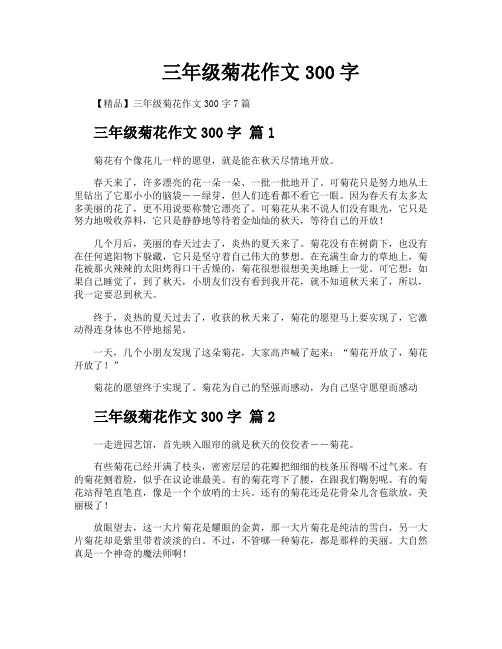 三年级菊花作文300字