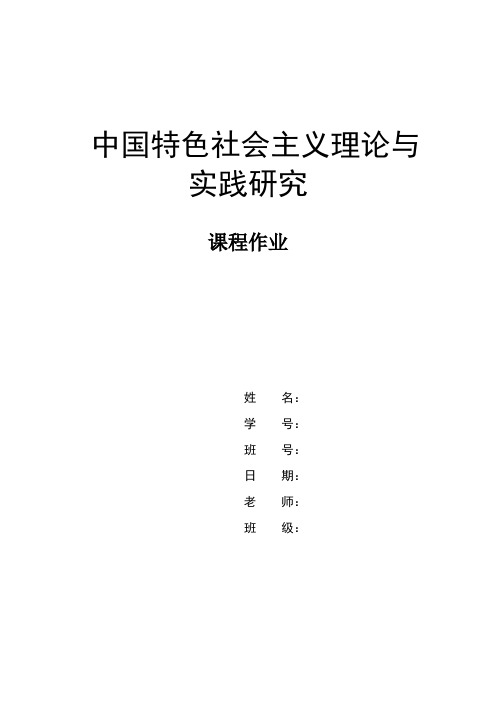 中国特色社会主义理论与实践研究作业