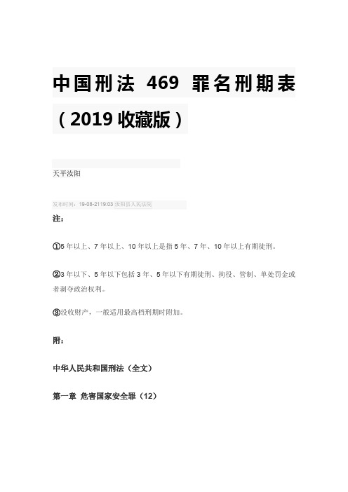 刑法469个罪名