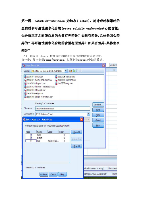 spss单因素方差分析例子