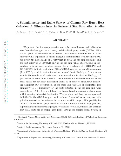 A Submillimeter and Radio Survey of Gamma-Ray Burst Host Galaxies A Glimpse into the Future