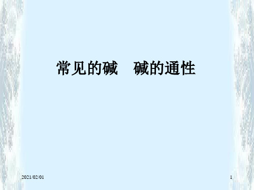 常见的碱和碱的通性优质课件PPT