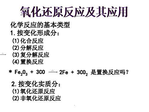 氧化还原反应及其应用(精)ppt课件