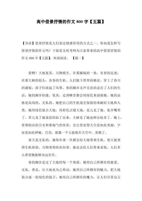 高中借景抒情的作文800字【五篇】