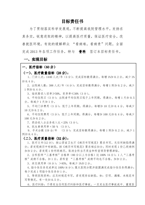 2015年目标责任书