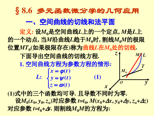 §8.6微分学几何应用