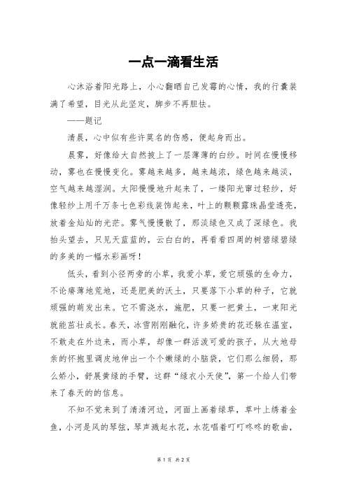 一点一滴看生活_六年级作文_3