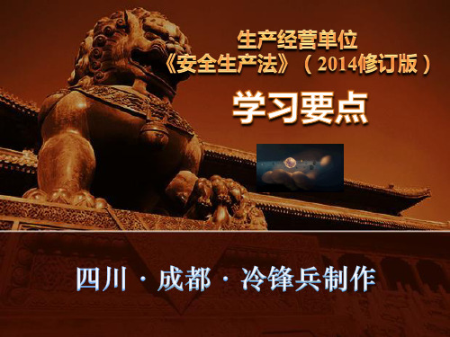 安全生产法2014版企业学习课件