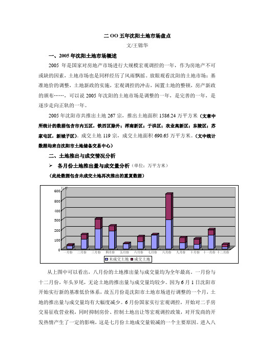二OO五年沈阳土地市场盘点