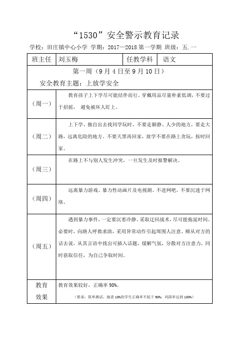 田庄镇中心小学1530安全警示教育记录(2)