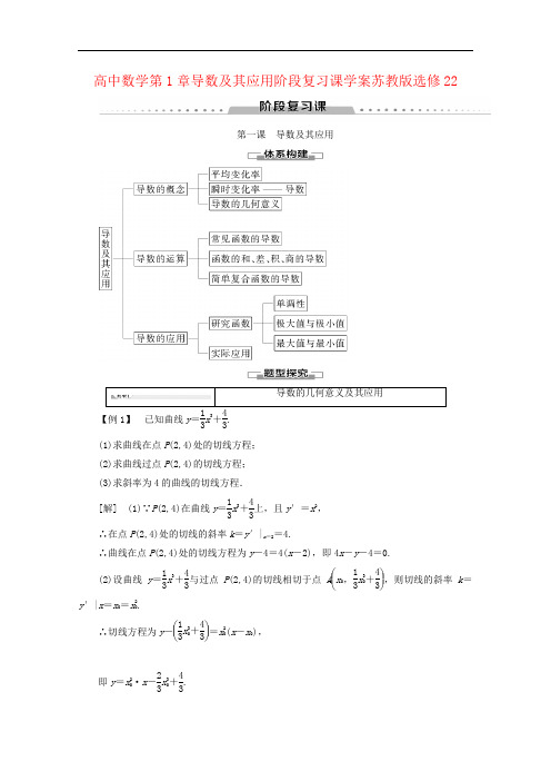 高中数学第1章导数及其应用阶段复习课学案苏教版选修22