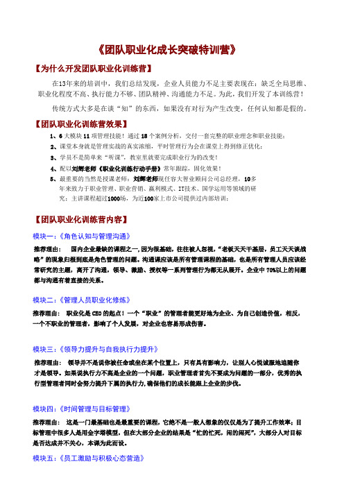 团队职业化训练营