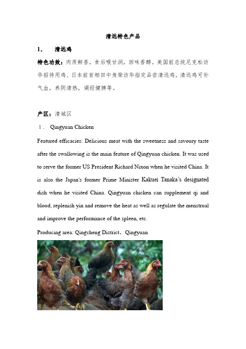 14个广东清远特产(中英文版)