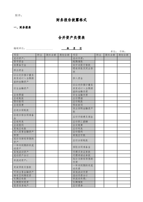 财务报告披露格式