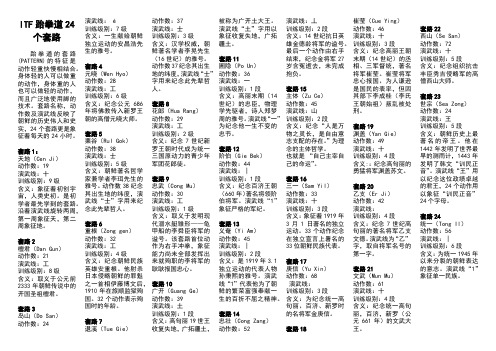 跆拳道超酷秘籍(ITF跆拳道24个套路)