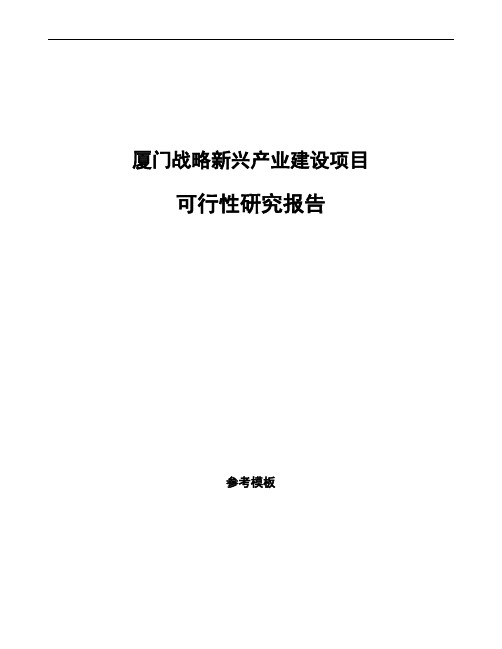 厦门战略新兴产业建设项目可行性研究报告