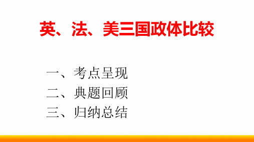 高中政治《英法美三国政体比较》公开课精品PPT课件