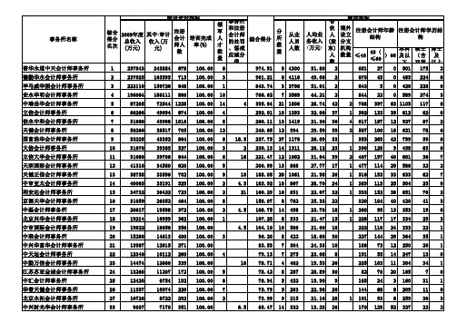 2010年会计师事务所百强信息