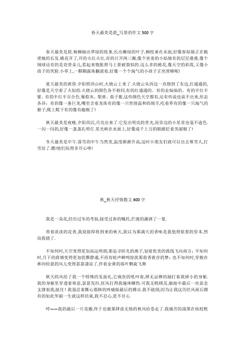 高中作文：春天最美是晨_写景的作文500字