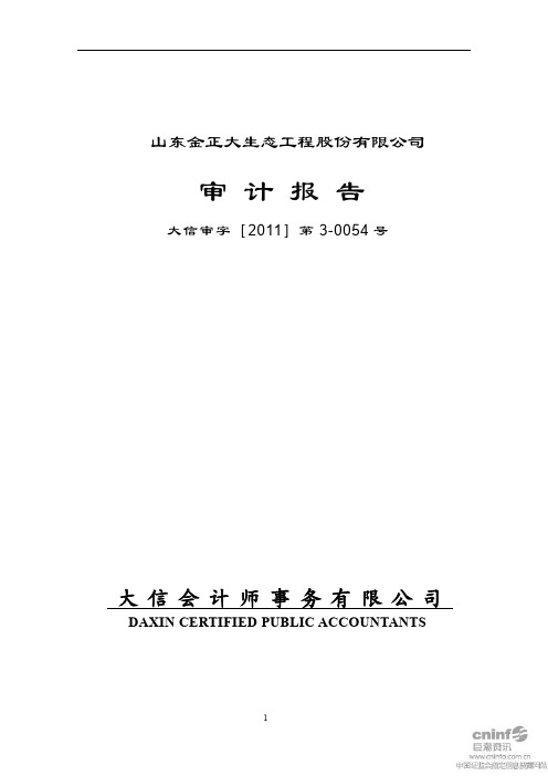 金正大：2010年年度审计报告 2011-03-22