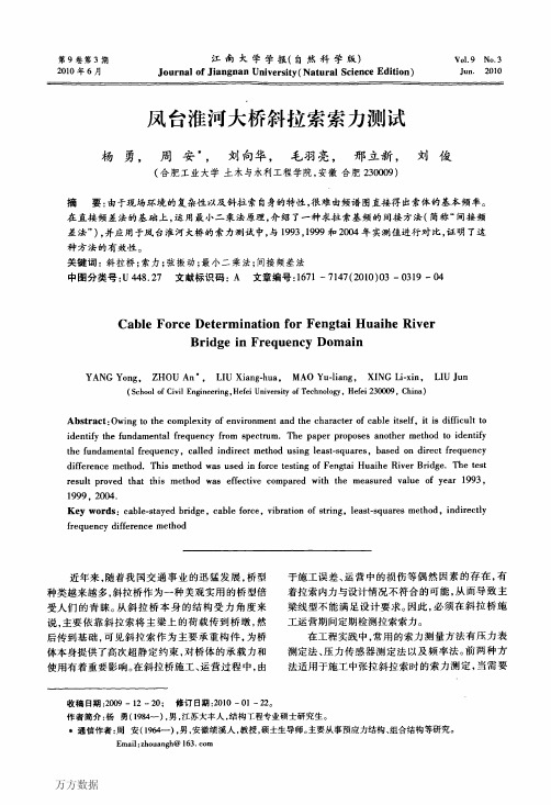 凤台淮河大桥斜拉索索力测试