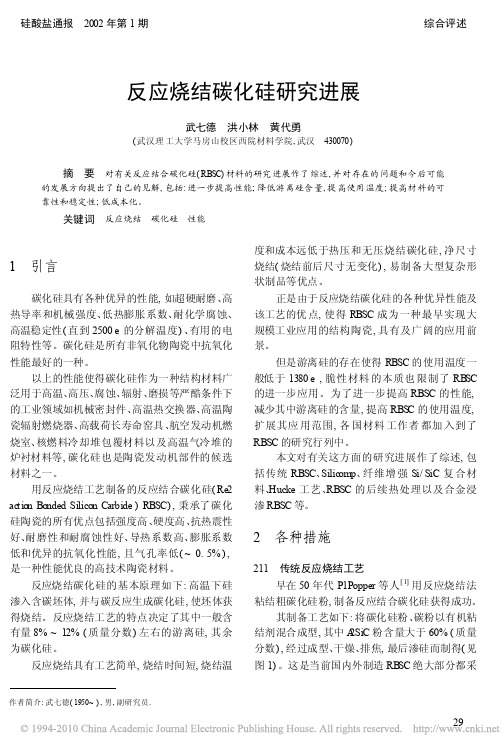 反应烧结碳化硅研究进展