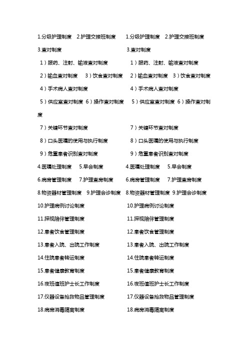 护理核心制度打印版