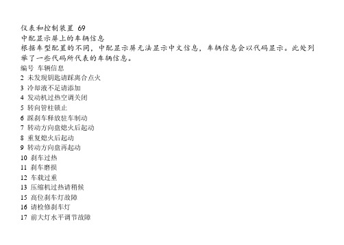 13年科鲁兹仪表编码