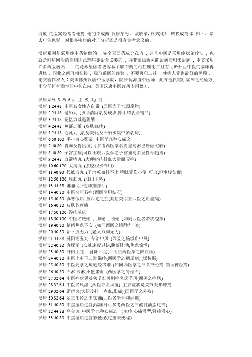 汉唐处方