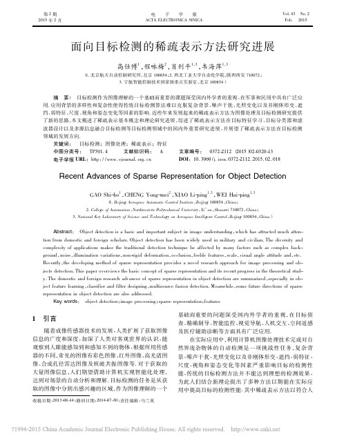 面向目标检测的稀疏表示方法研究进展_高仕博