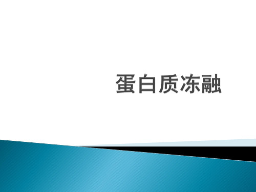 蛋白质冻融过程中的物理化学变化
