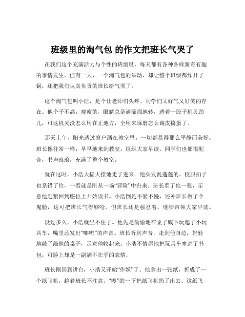 班级里的淘气包 的作文把班长气哭了