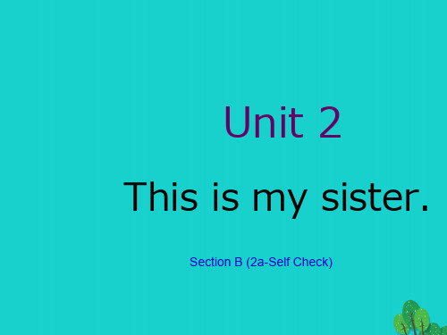 七级英语上册Unit2ThisismysisterSectionB(2aSelfChec