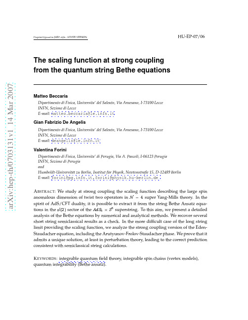 The scaling function at strong coupling from the quantum string Bethe equations