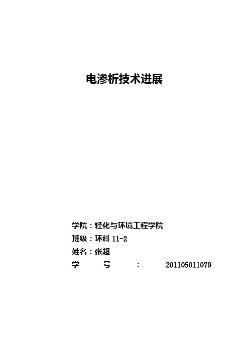 电渗析技术进展