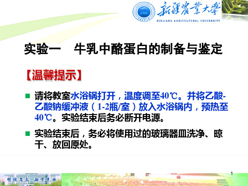 实验一 牛乳中酪蛋白的制备与鉴定