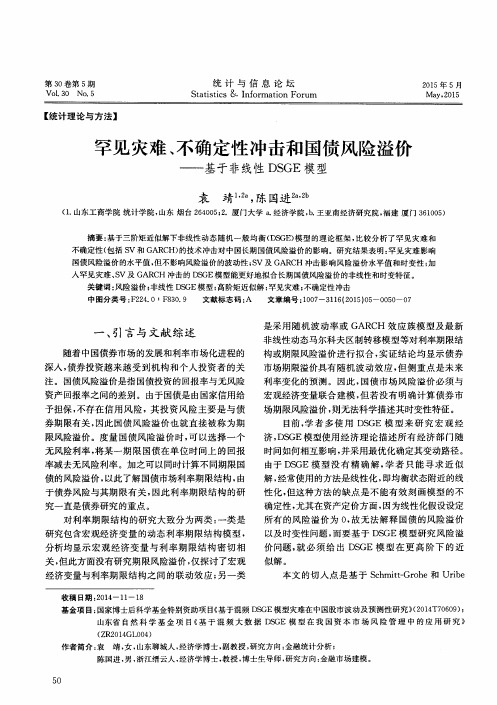 罕见灾难、不确定性冲击和国债风险溢价--基于非线性DSGE模型