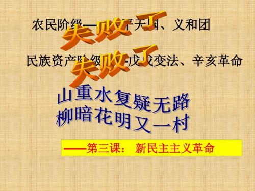 人民版高中历史《新民主主义革命》名师公开课省级获奖课件