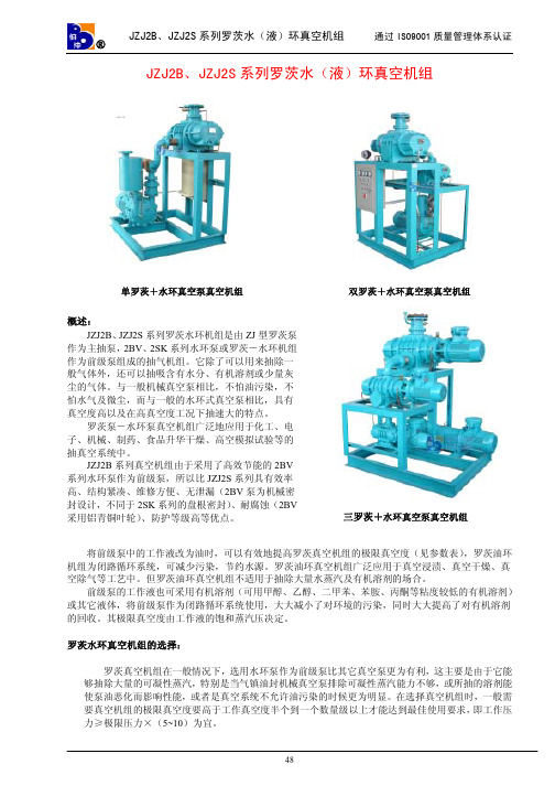 JZJ2B系列罗茨水环真空机组