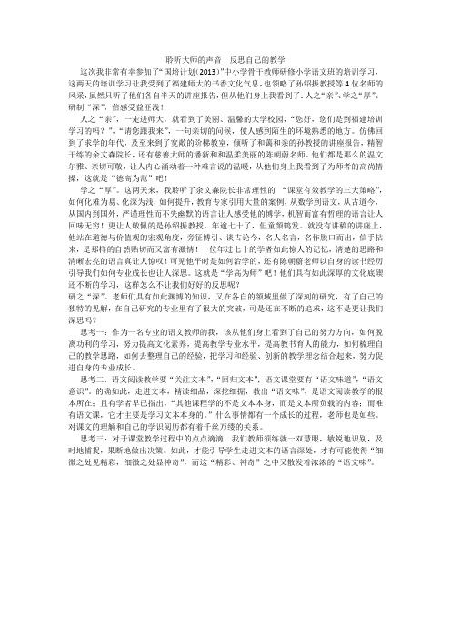 聆听大师的声音反思自己的教学
