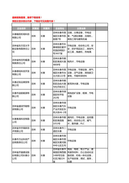 新版吉林省长春节电设备工商企业公司商家名录名单联系方式大全17家