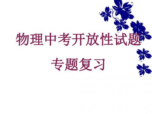 物理中考开放性试题专题复习